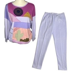 Rafael Sweatshirt and Bottoms Set Southwestern Color Block Vintage 80s